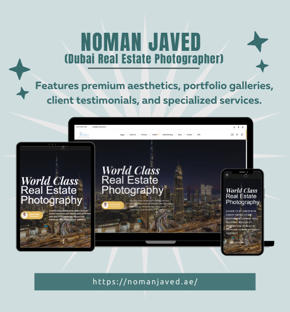 abdullahramay website developed real estate portfolio site for Noman Javed, Dubai Real Estate Photographer